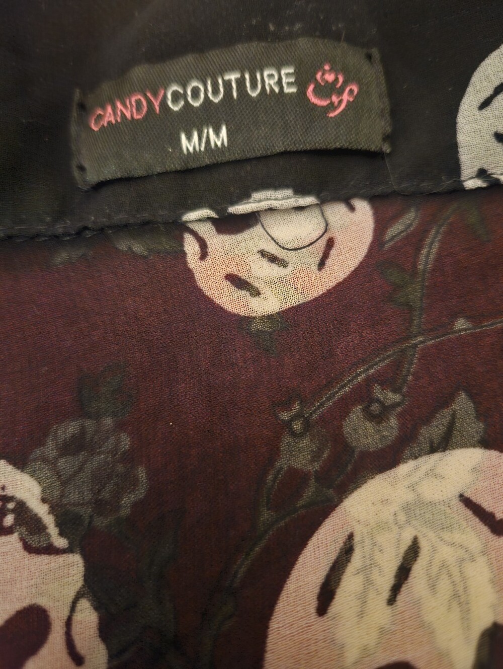 Skull Sheer Blouse by Candy Couture, Vintage Y2K - Picture 4 of 5